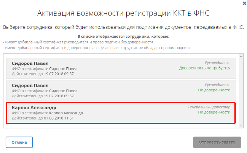 список сотрудников